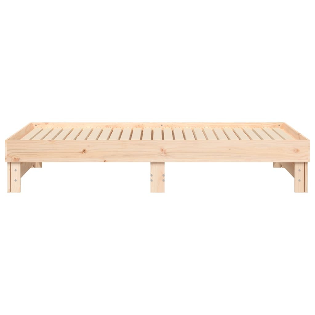 Pull-out Day Bed 2x(92×187) cm Solid Wood Pine