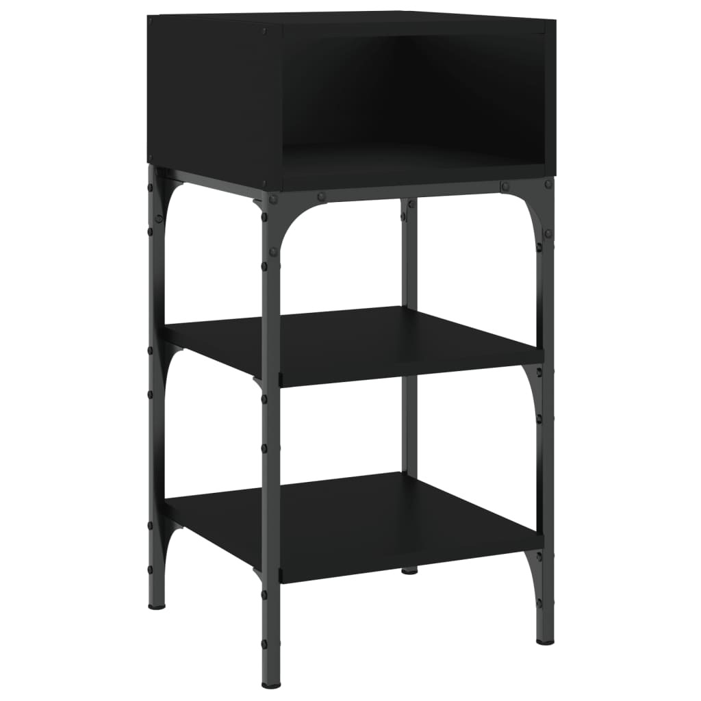 Bedside Table Black 35×34.5×70 cm Engineered Wood