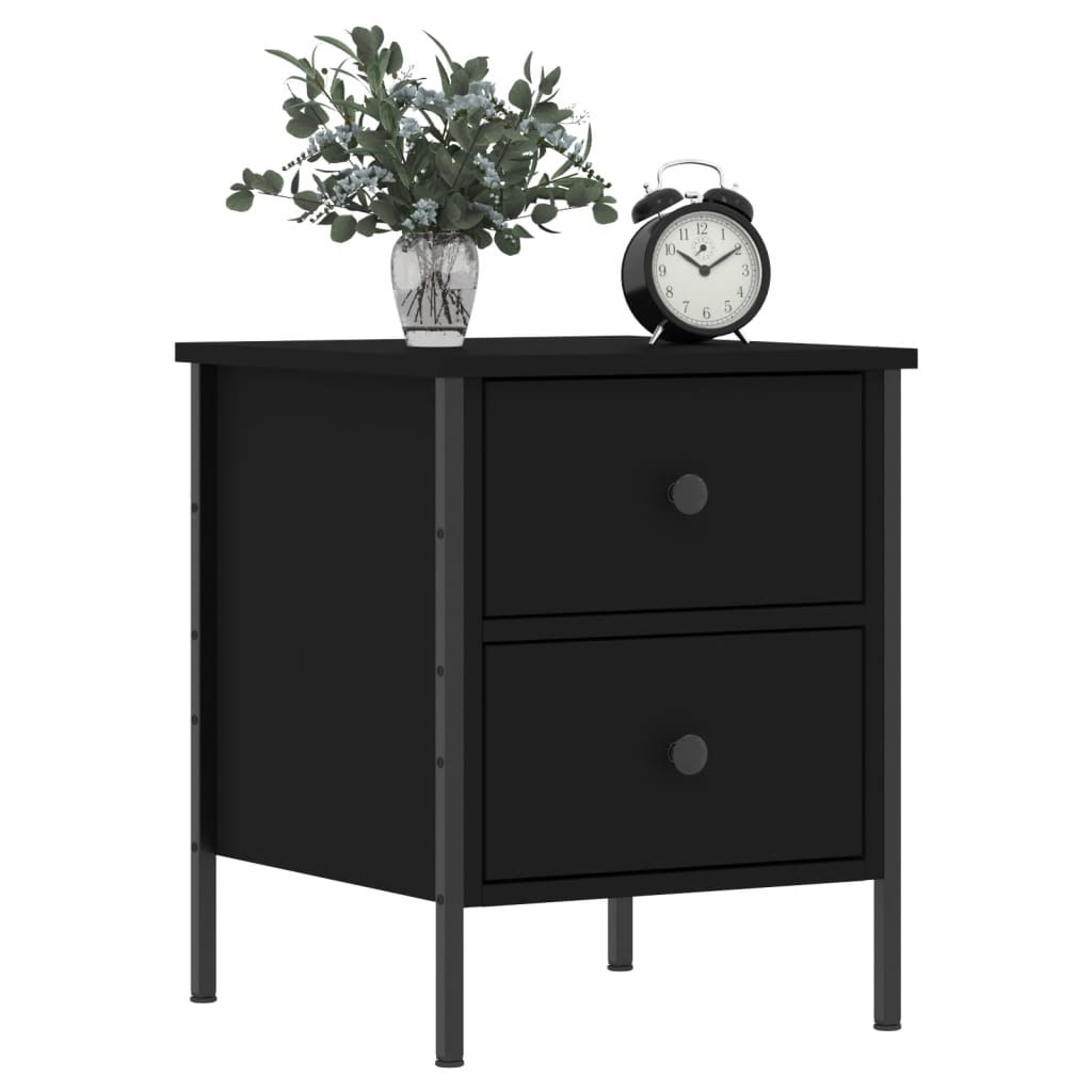 Bedside Cabinet Black 40x42x50 cm Engineered Wood