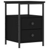Bedside Cabinet Black 34×35.5×50 cm Engineered Wood
