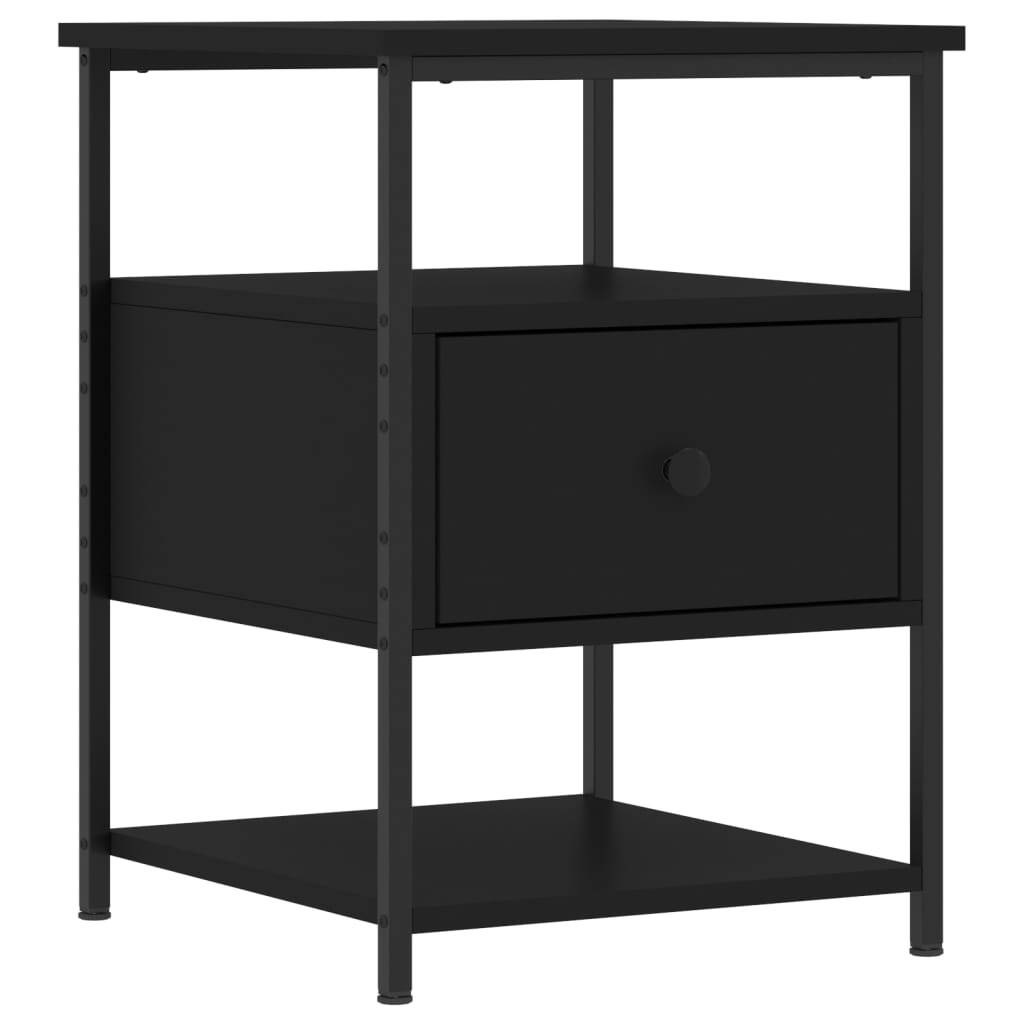 Bedside Cabinet Black 40x42x56 cm Engineered Wood