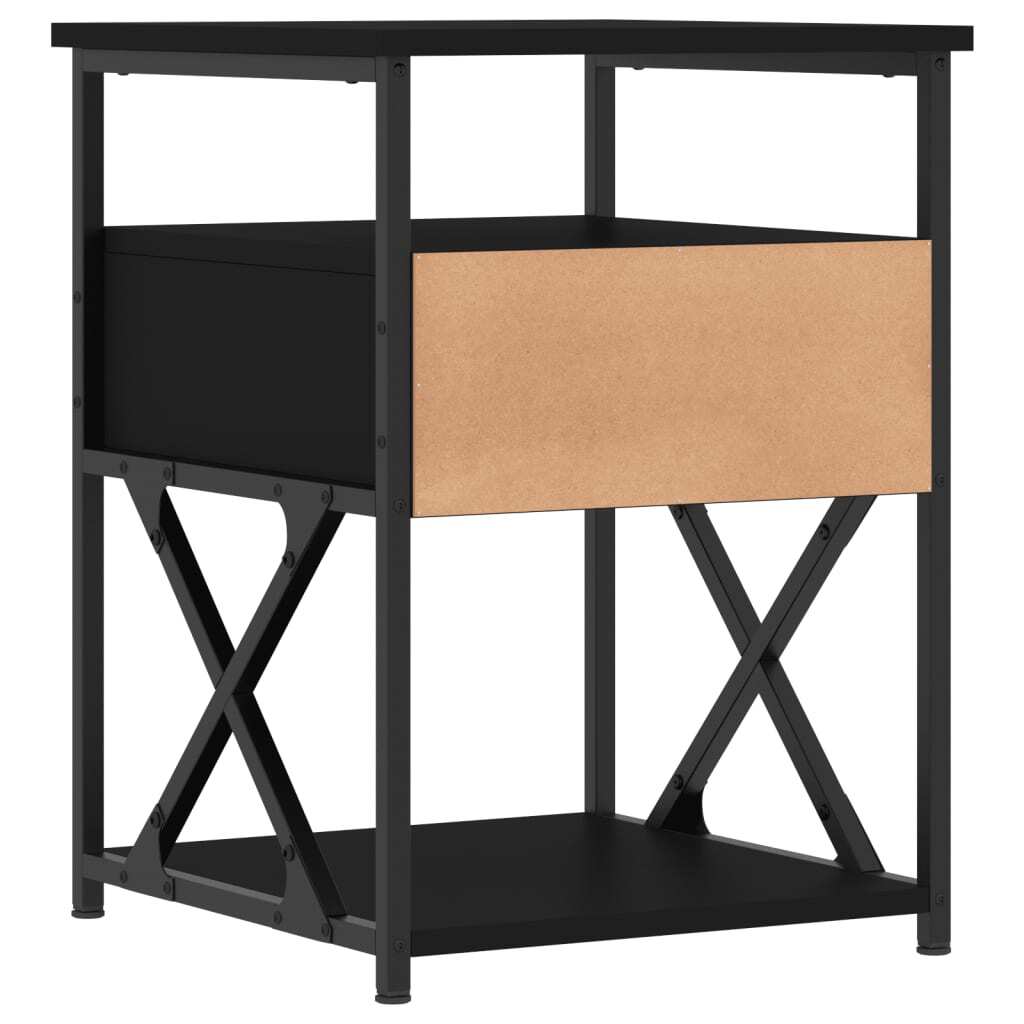 Bedside Cabinet Black 40x42x55 cm Engineered Wood