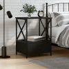 Bedside Table Black 50x41x65 cm Engineered Wood