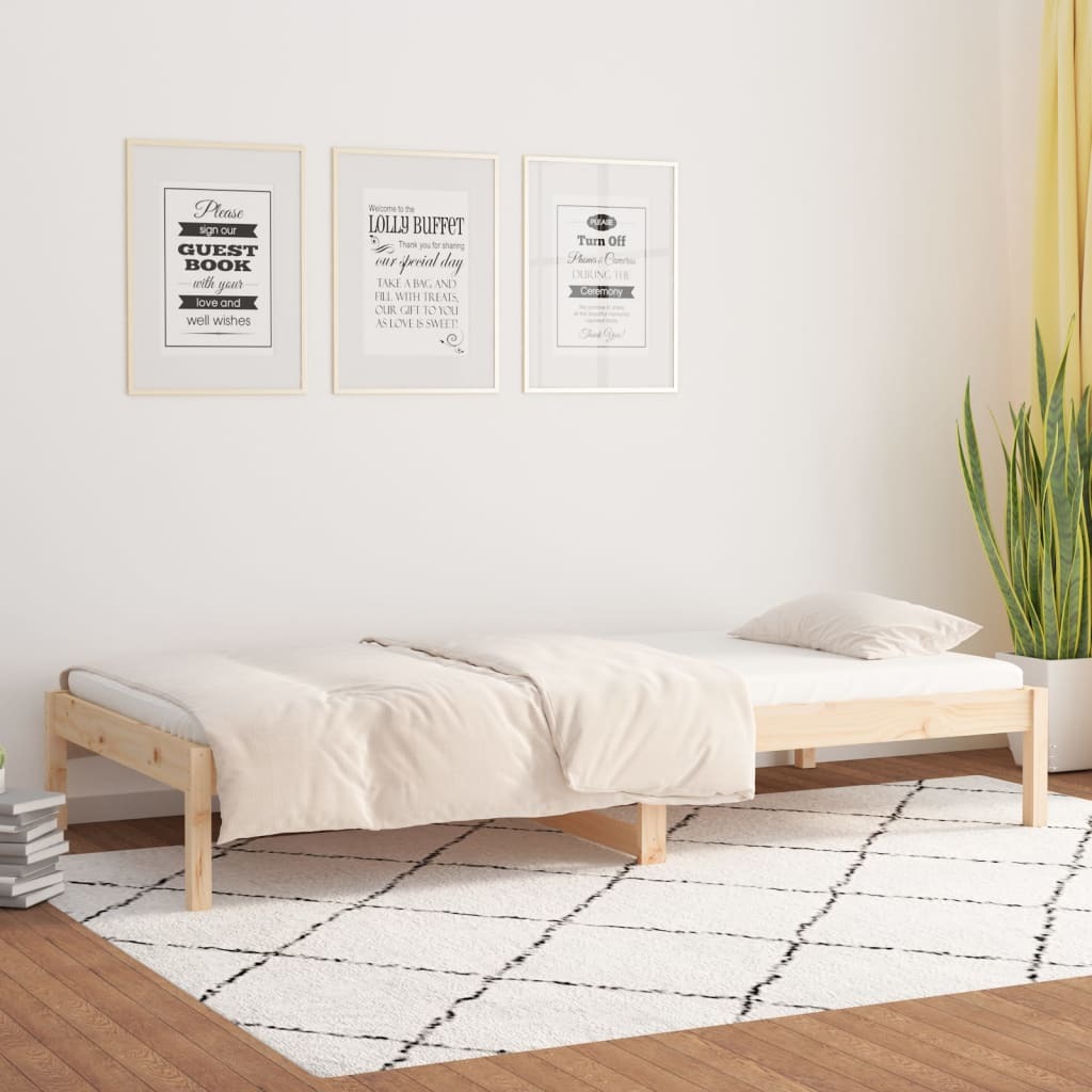 Day Bed 92×187 cm Single Bed Size Solid Wood Pine