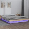 LED Bed Frame 153×203 cm Queen Solid Wood