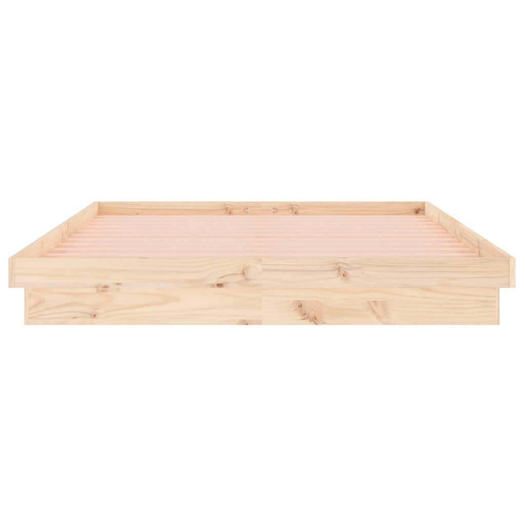 LED Bed Frame 153×203 cm Queen Solid Wood