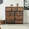 Storage Cabinet Tower Chest of Drawers Dresser Tallboy Drawer Retro Brown