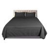Bedspread Coverlet Set Quilted Comforter Soft Pillowcases King Dark Grey