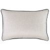 Cushion Cover-With Black Piping-Natural-35cm x 50cm