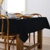 Ladelle Base Black Linen Look 100% Cotton Tablecloth 150 x 225 cm