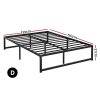 Bed Frame Metal Platform Double Size Bed Base Mattress Black TINO