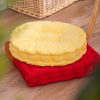 Yellow Round Cushion Soft Leaning Plush Backrest Throw Seat Pillow Home Office Decor