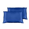 Casa Decor Luxury Satin Pillowcase Twin Pack Size With Gift Box Luxury  – Navy Blue