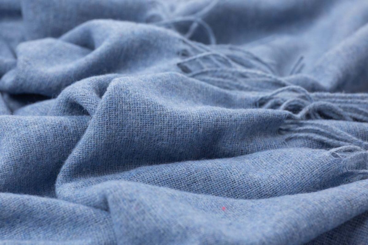 Paddington Throw – Fine Wool Blend – Blue