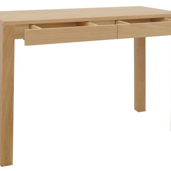 Amsterdam Solid Mindi Timber 2 Drawer Desk (Natural)