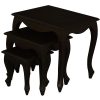 Queen Ann Nest of Table Set of 3 (Chocolate)