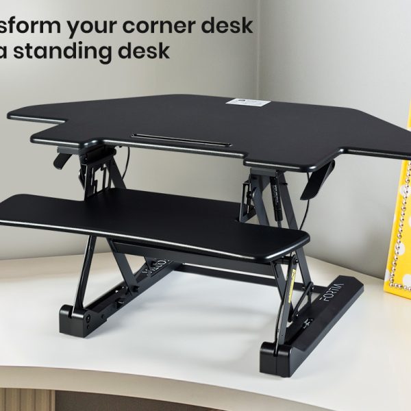 FORTIA Desk Riser Monitor Standing Stand For Corner Desk Adjustable
