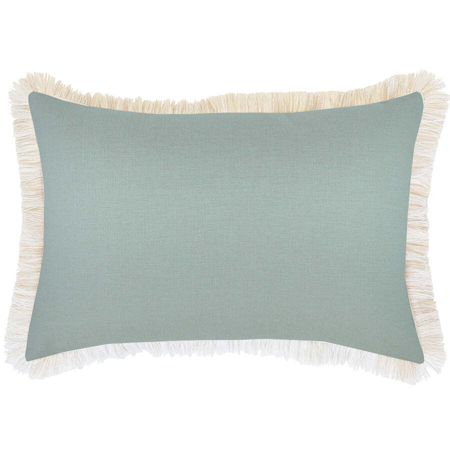 Cushion Cover-Coastal Fringe Natural-Seafoam-35cm x 50cm