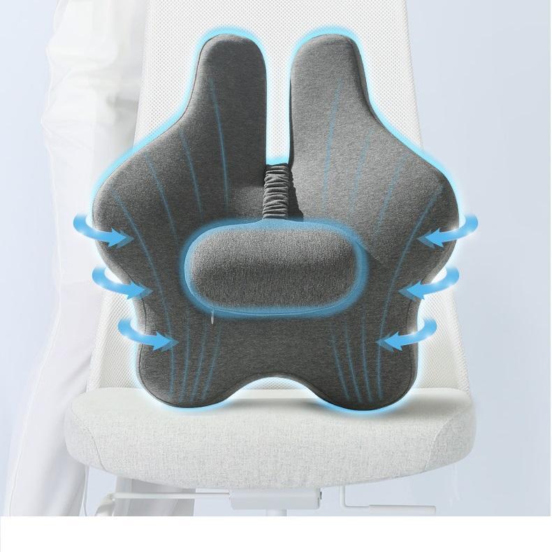 Orthopedic Memory Foam Seat Cushion Support Back Pain Chair Pillow Car Office Dark Grey