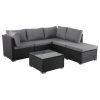 Ottoman-Style Outdoor Lounge Set in Black