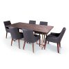 Tuberose 7pc Dining Set 180cm Table 6 PU Chair Solid Acacia Wood Timber – Brown