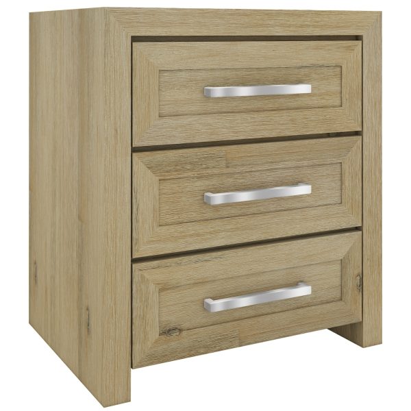 Gracelyn Set of 2 Bedside Nightstand 3 Drawers Bed Storage Cabinet – Smoke