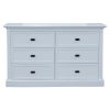 Beechworth Dresser 6 Chest of Drawers Pine Wood Storage Cabinet Hampton – White