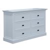 Beechworth Dresser Mirror 6 Chest of Drawers Pine Wood Storage Cabinet – White