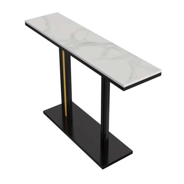 Interior Ave – Bronte Dual Layer Marble Stone Console – Marble & Black