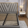 Albury Luxury Bedframe PU Leather Golden Trim Grey-King