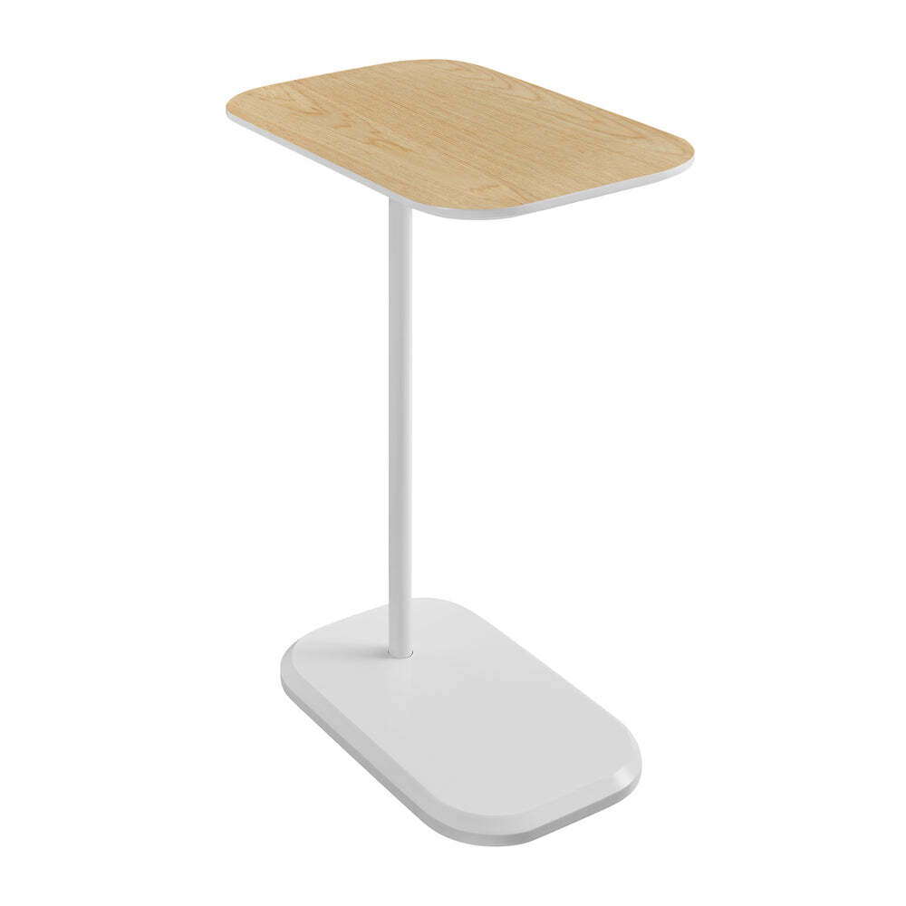 Hawthorn DEANNA Side Table in White and Light Oak
