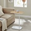 Hawthorn DEANNA Side Table in White and Light Oak