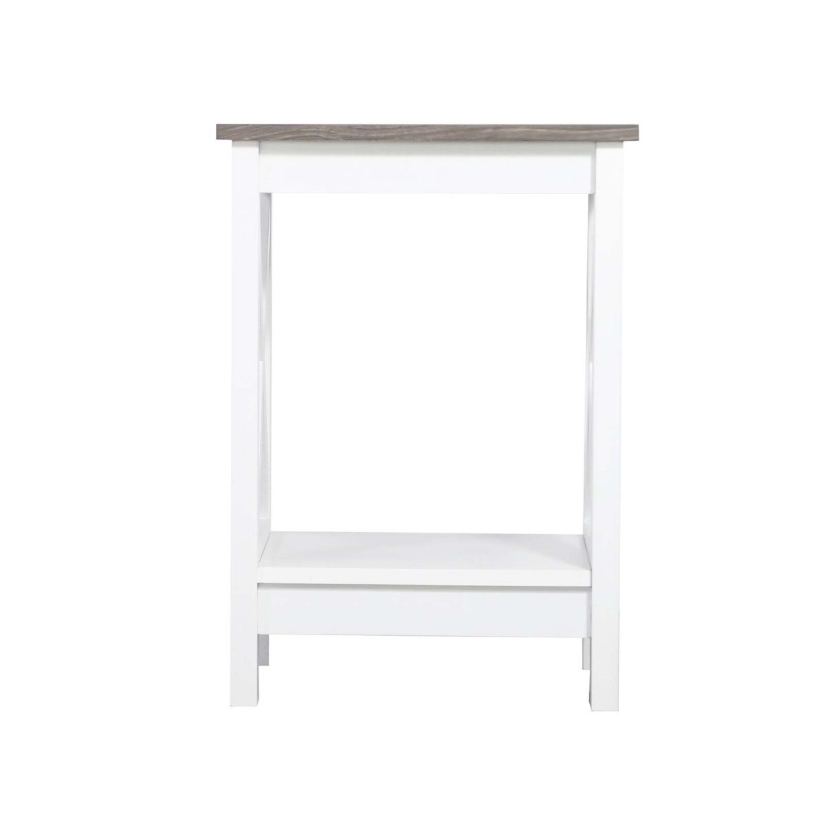 Travilah Coastal Side Table in White and Grey