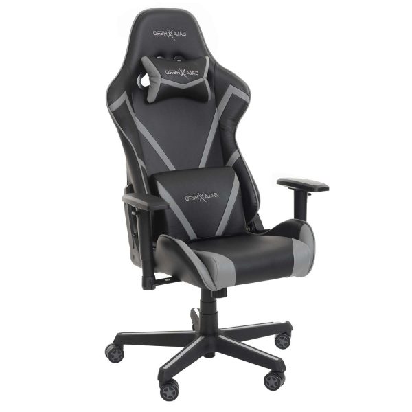OVERDRIVE Diablo Reclining Gaming Chair Black & White Seat Computer Office  Neck Lumbar Horns