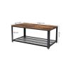 VASAGLE Industrial Rectangle Coffee Table with Storage Shelf Rustic Brown