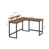 VASAGLE L-Shaped Desk with Screen Stand for Studying, Gaming, Working, Space-Saving