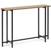 Narrow Golden Black Hallway Console Table with Textured Top