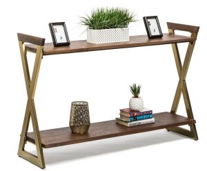 Wooden Entryway Hallway Console Table with Shelves