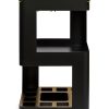Contemporary Black Gold Drinks Trolley Bar Cart with Marble Top