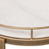 French Brass Round 3-tier White Marble Serving Drinks Trolley Bar Cart