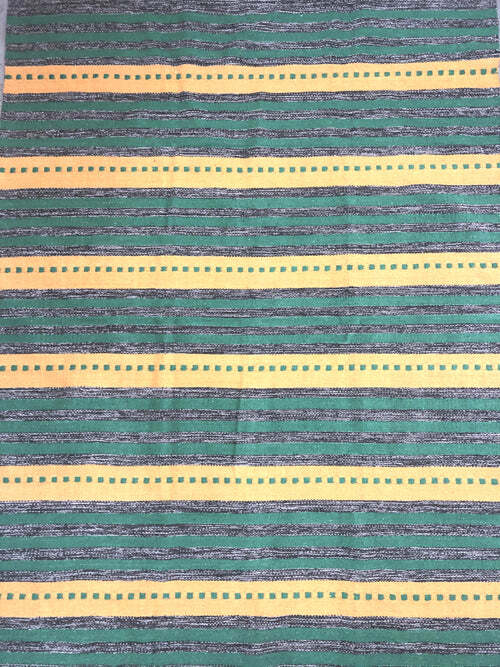 Green/yellow cotton rug