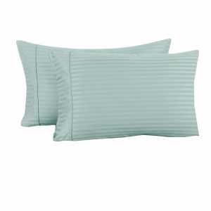 Accessorize 325TC Pair of Cuffed Standard Pillowcases Blue