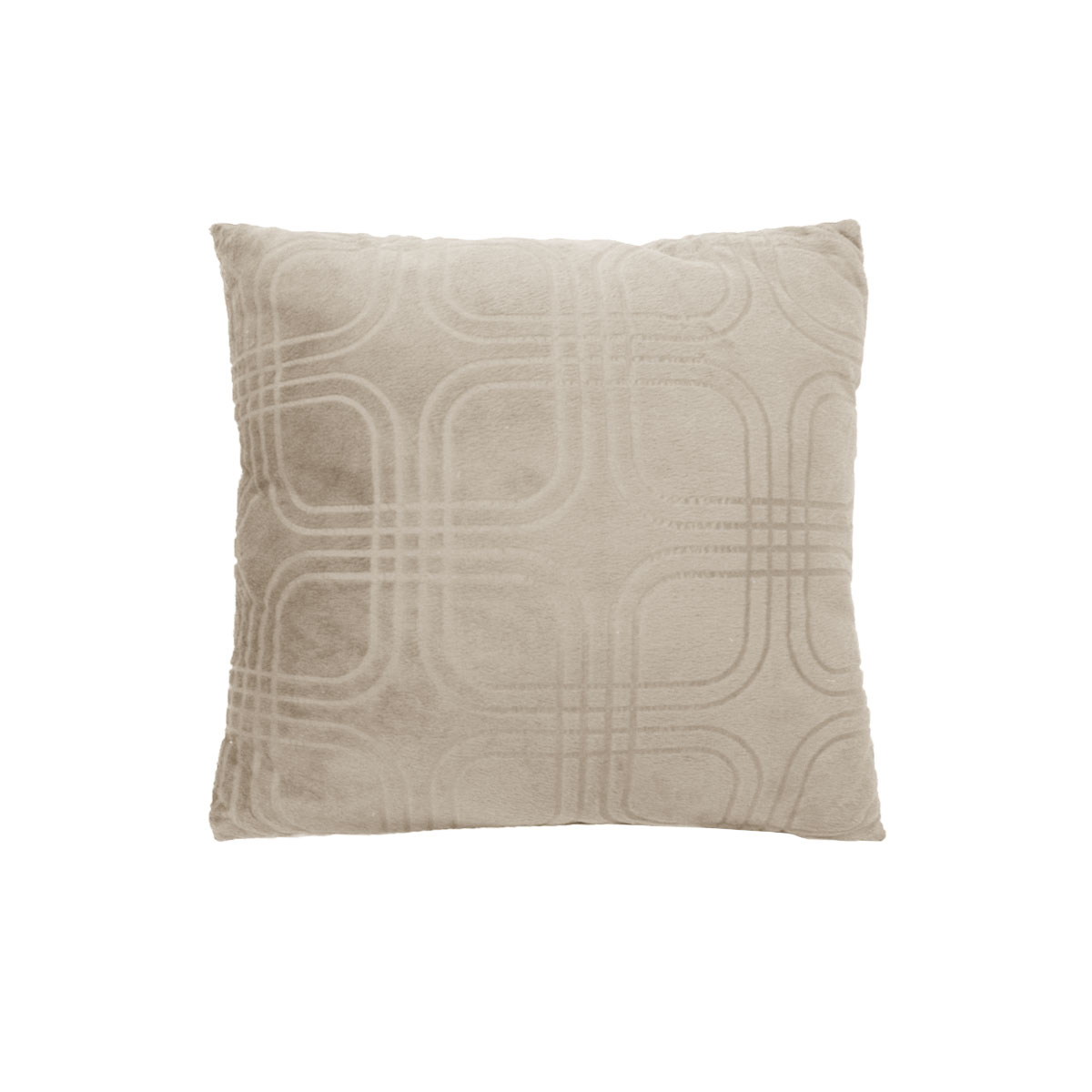 Embossed Micro Mink Filled Cushion Linen 43 x 43 cm