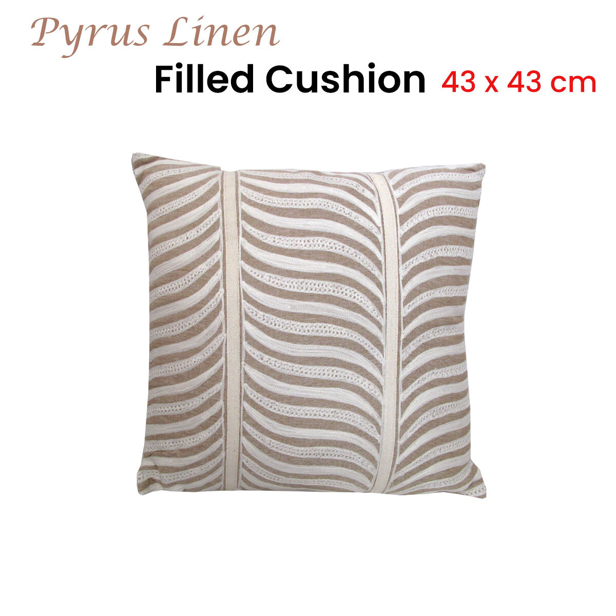 J.Elliot Home Pyrus Embroidered Linen Filled Cushion 43 x 43 cm