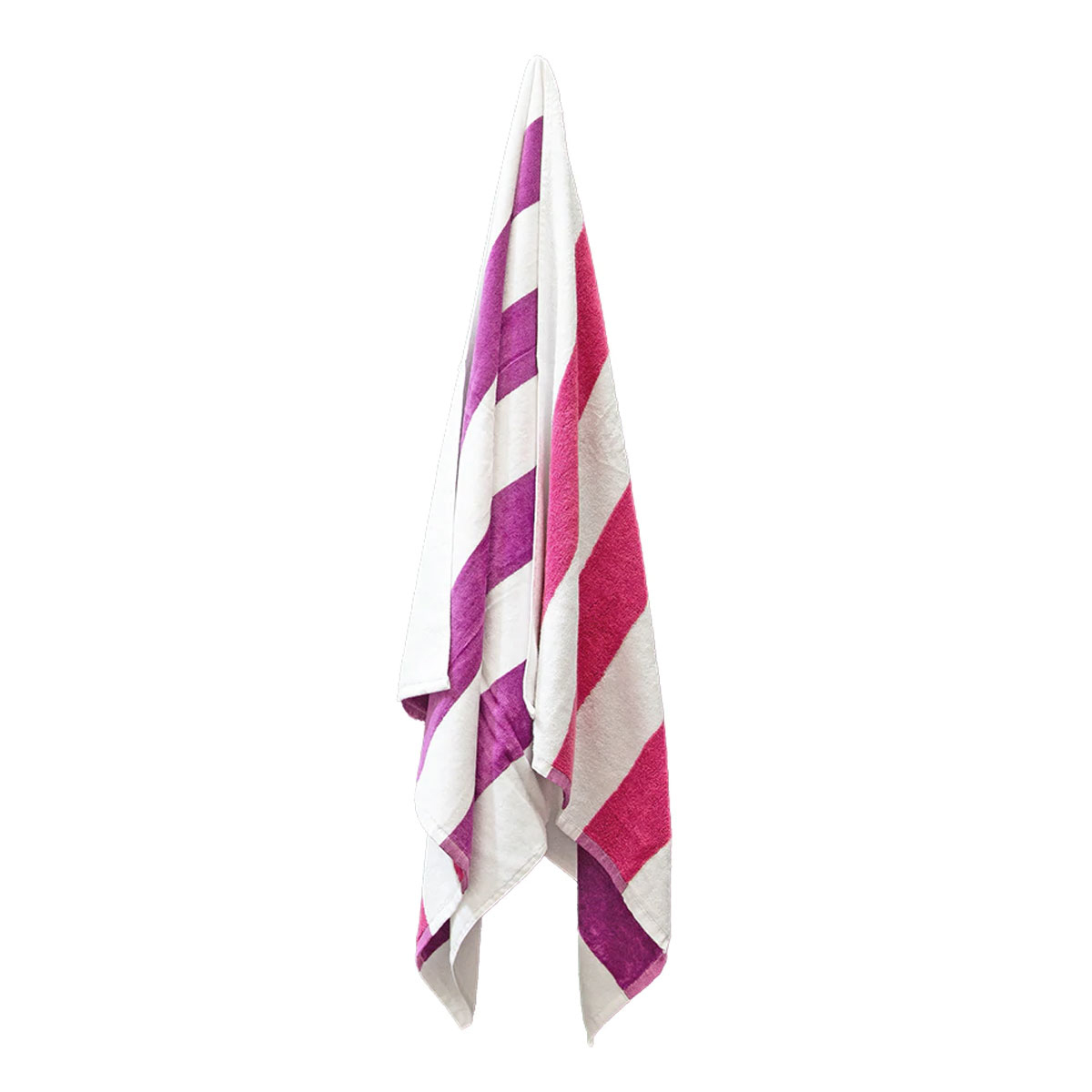 J.Elliot Home 400GSM Premium Cotton Reversible Striped Beach Towel 76 x 152 cm Pink Purple