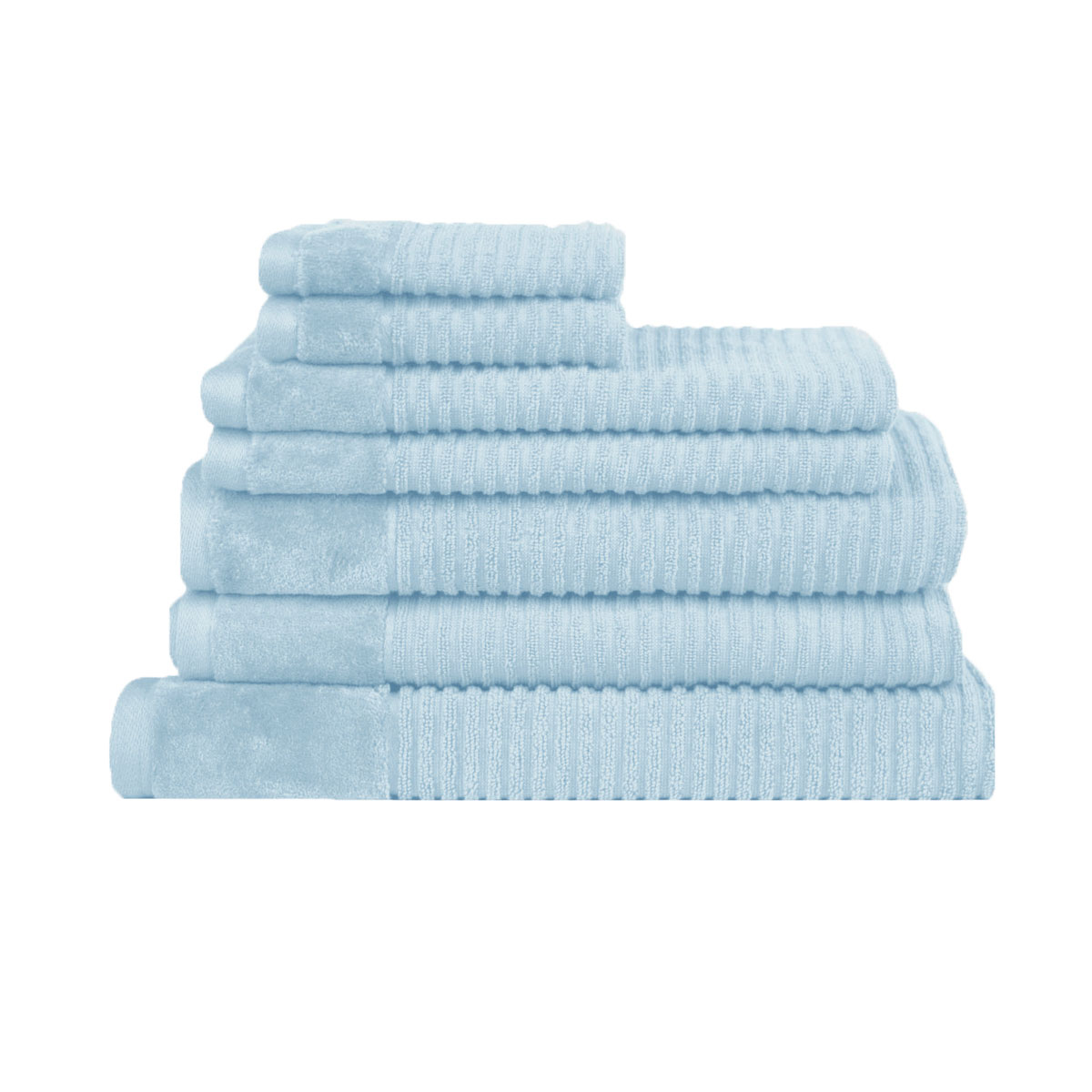 Royal Excellency 7 Piece Cotton Bath Towel Set – Baby Blue