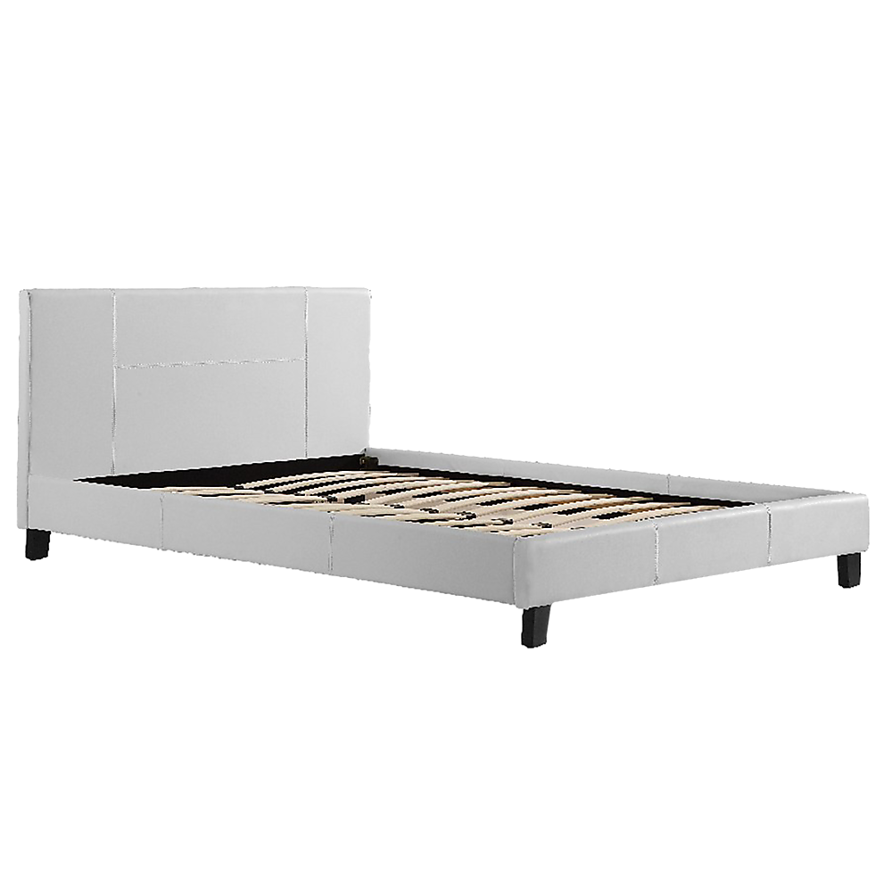 Renmark Queen PU Leather Bed Frame White