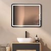 Rectangular Mirror LED Anti-Fog Illuminated Bathroom Living Room – 90x70cm