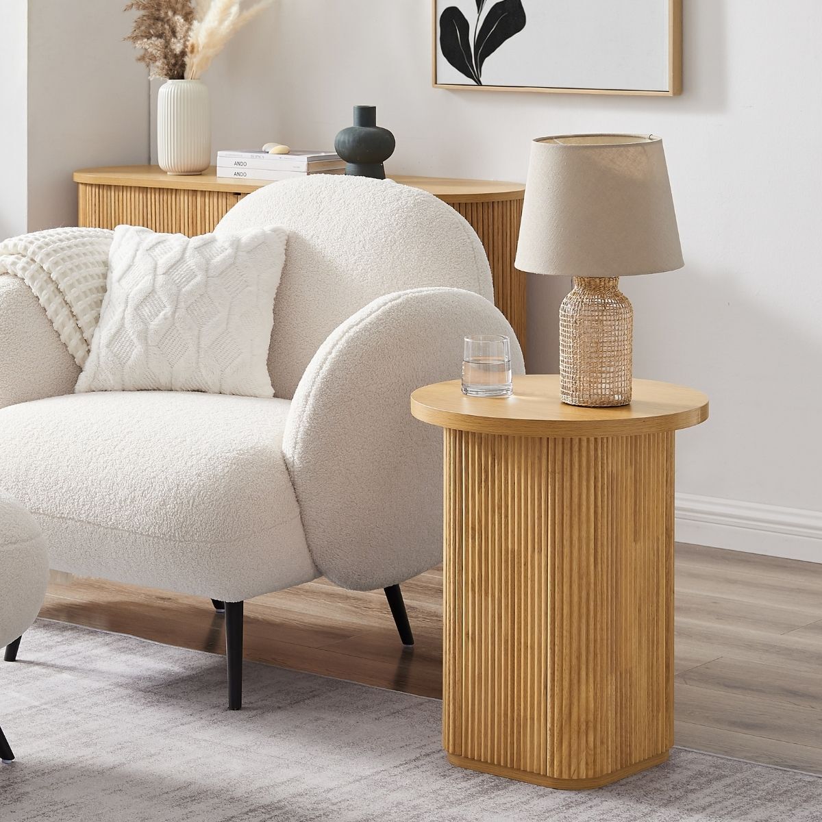 Shawangunk Kate Round Column Side Table in Natural