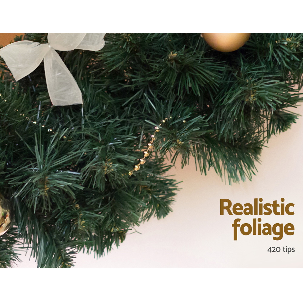 Jingle Jollys Christmas Garland Xmas Tree Decoration Green – 6ft